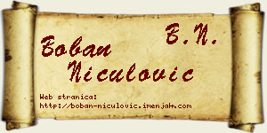 Boban Niculović vizit kartica